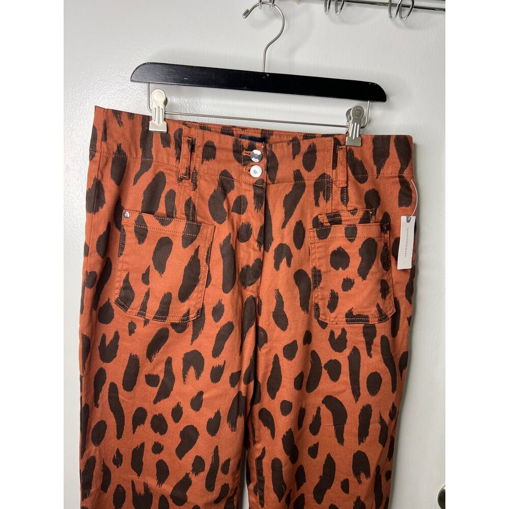 Anthropologie Maeve The Junie High-Rise Wide-Leg Flare Jeans Brown NEW ~ Size 33 - Picture 4 of 10